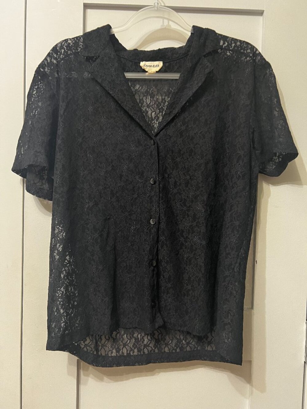 Lace button-up shirt